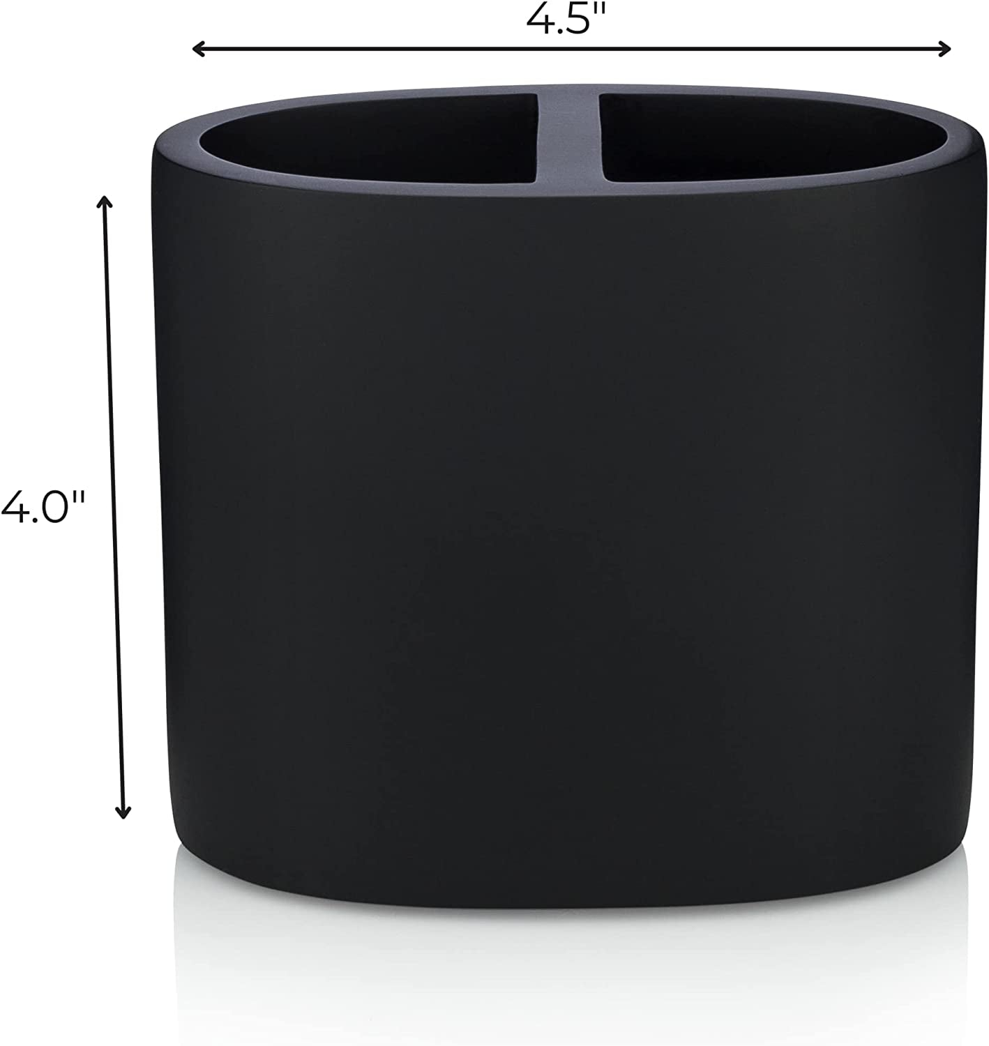 Sleek Matte Black Toothbrush Holder - Perfect for Chic Vanity Decor